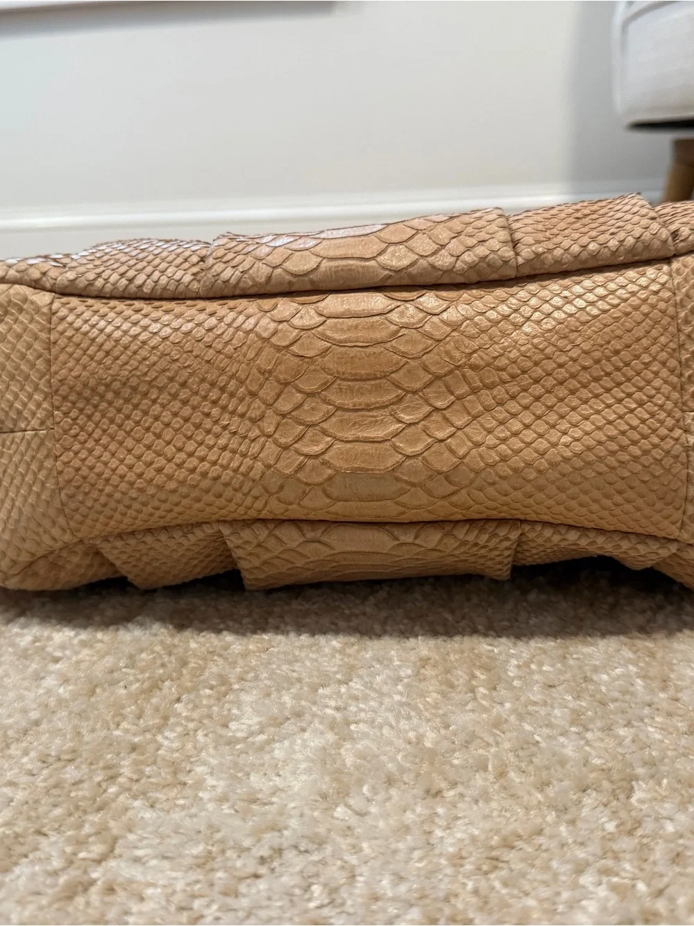 Coach Tan Embossed Snakeskin Leather Shoulder Bag